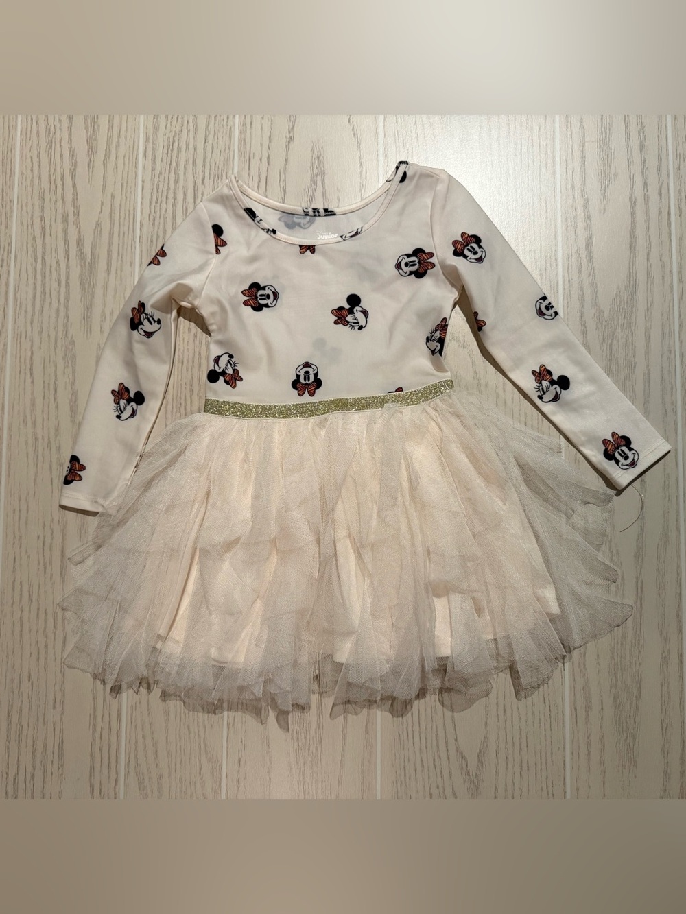 Disney Junior Minnie Mouse Girls 2T Ivory Tulle Tutu Dress